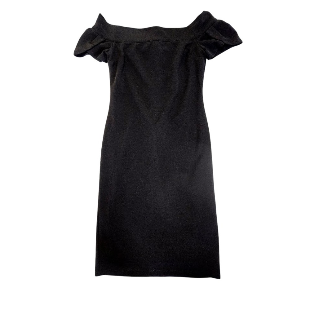Black Swan Off Shoulder Dress Womens S Black‎ Ruffle Sleeve LBD Bodycon Coquette